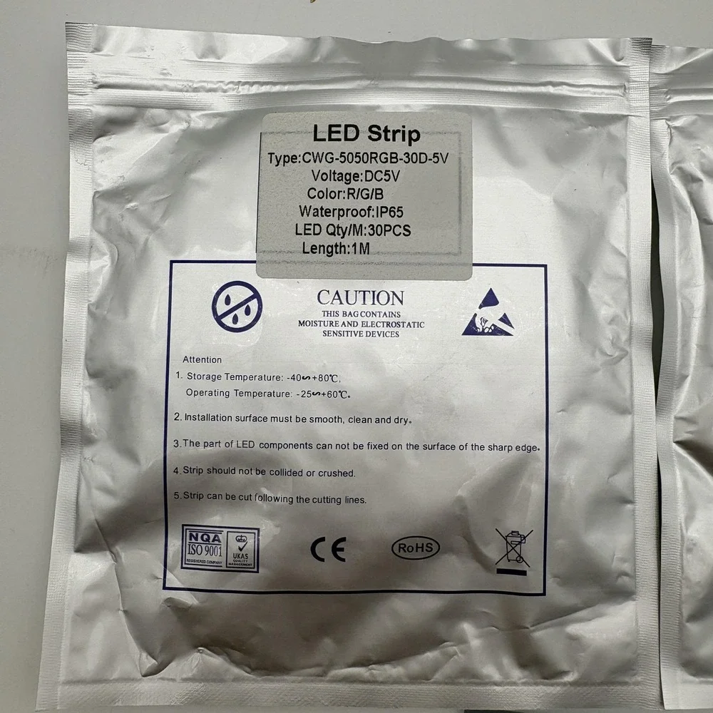 5050 RGB LED‎ Strip Light Tape USB 5V Waterproof Set W/ Remote 2x1M TV Backlight